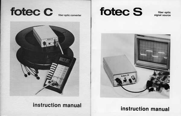 manuals of first Fotec products